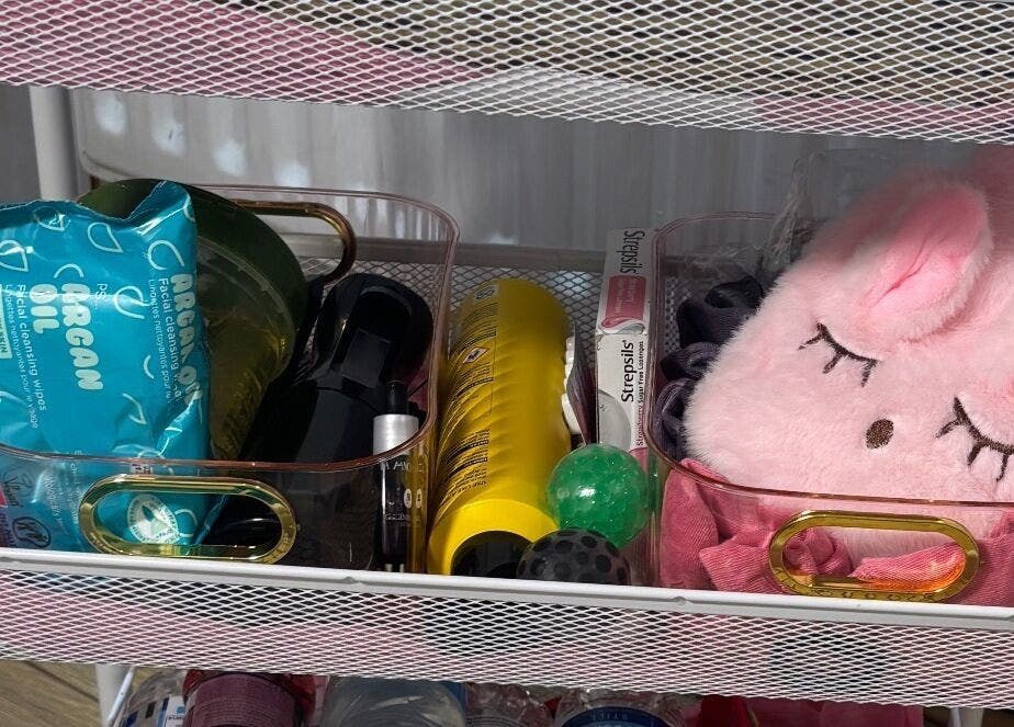 Beauty essentials cart at Created By Leenah, Purfleet, England, GB showcasing wellness products.