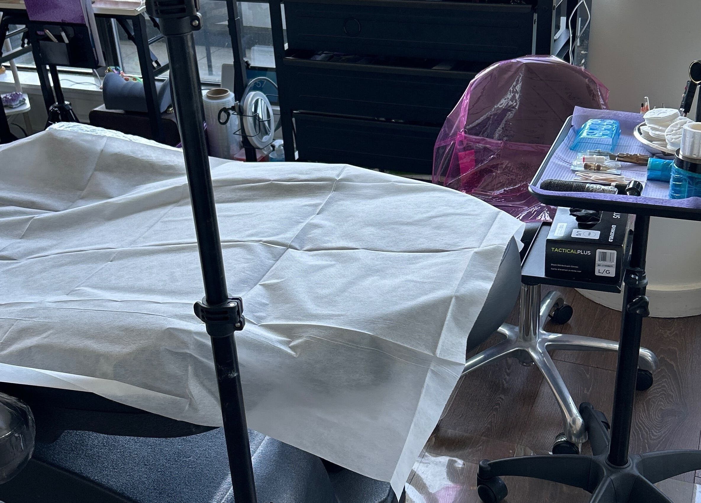 Professional beauty workspace at Europmu, Port Moody, British Columbia, CA, showcasing equipment and tools.