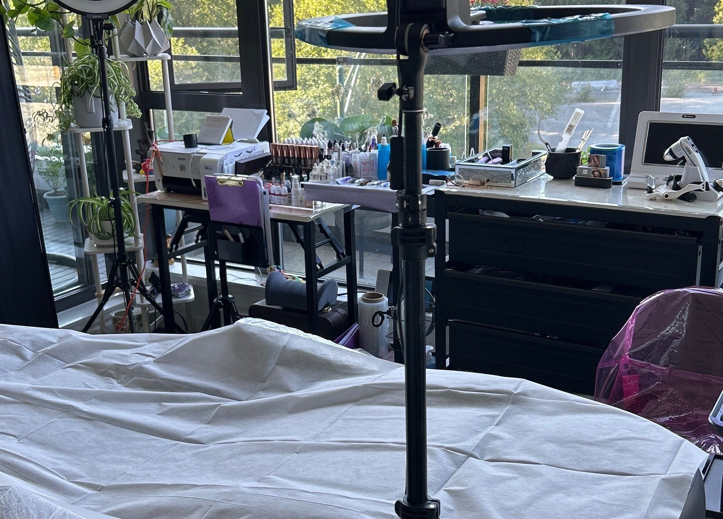 Modern beauty studio inside Europmu, Port Moody, British Columbia, CA, with professional equipment and natural light.