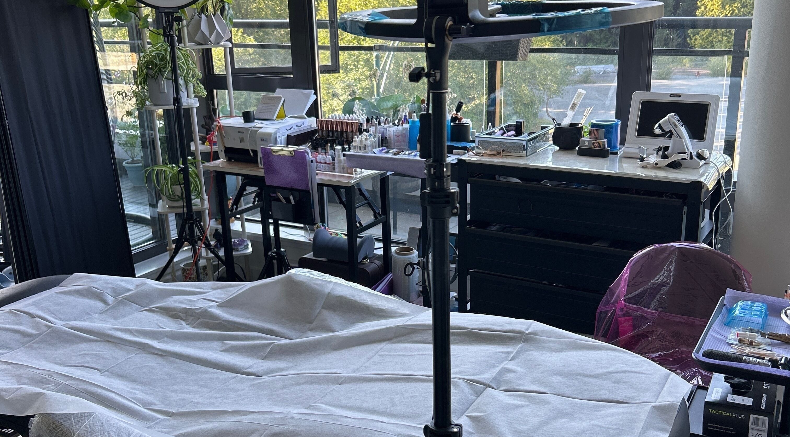 Modern beauty studio inside Europmu, Port Moody, British Columbia, CA, with professional equipment and natural light.