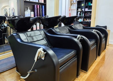 Stylish wash stations at StyleLab Hair, Sydney, New South Wales, AU, offering premium hair care services.
