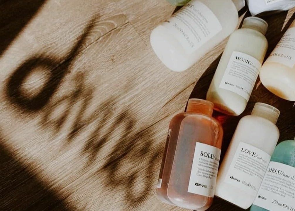 Davines hair care products at Oliver's Hair Studio Limited in Belper, England, GB.