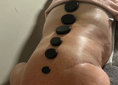 Hot stone therapy at Nicole Whitney’s Beauty & Spa treatments, Sileby, England, GB.