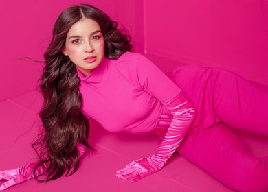 Model in vibrant pink outfit at Tokyo Posh - Power Plant Mall, Rockwell Makati, Makati, Metro Manila, PH.
