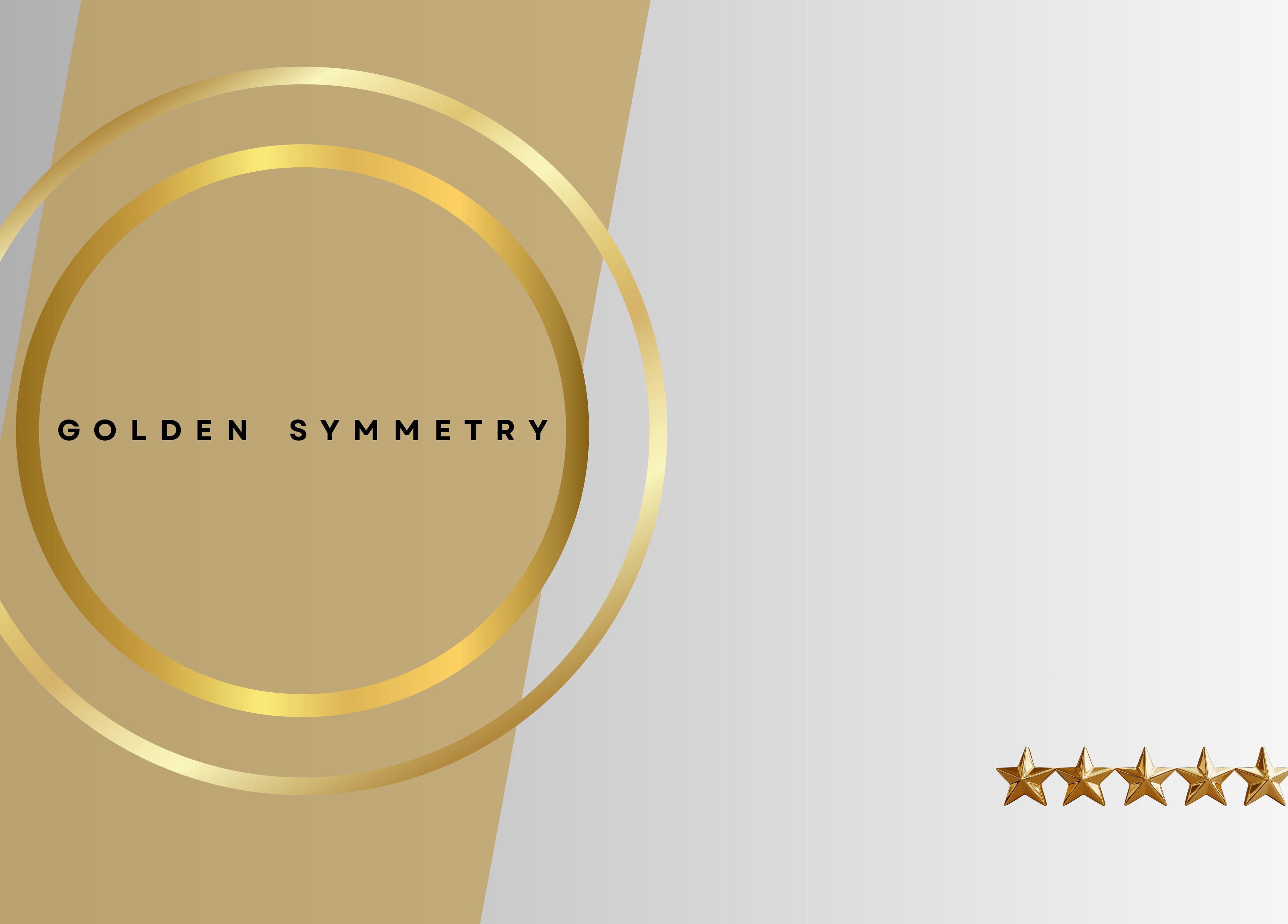 Sophisticated golden circles with five stars from Maria Golden Symmetry in Ajax, Ontario, CA.