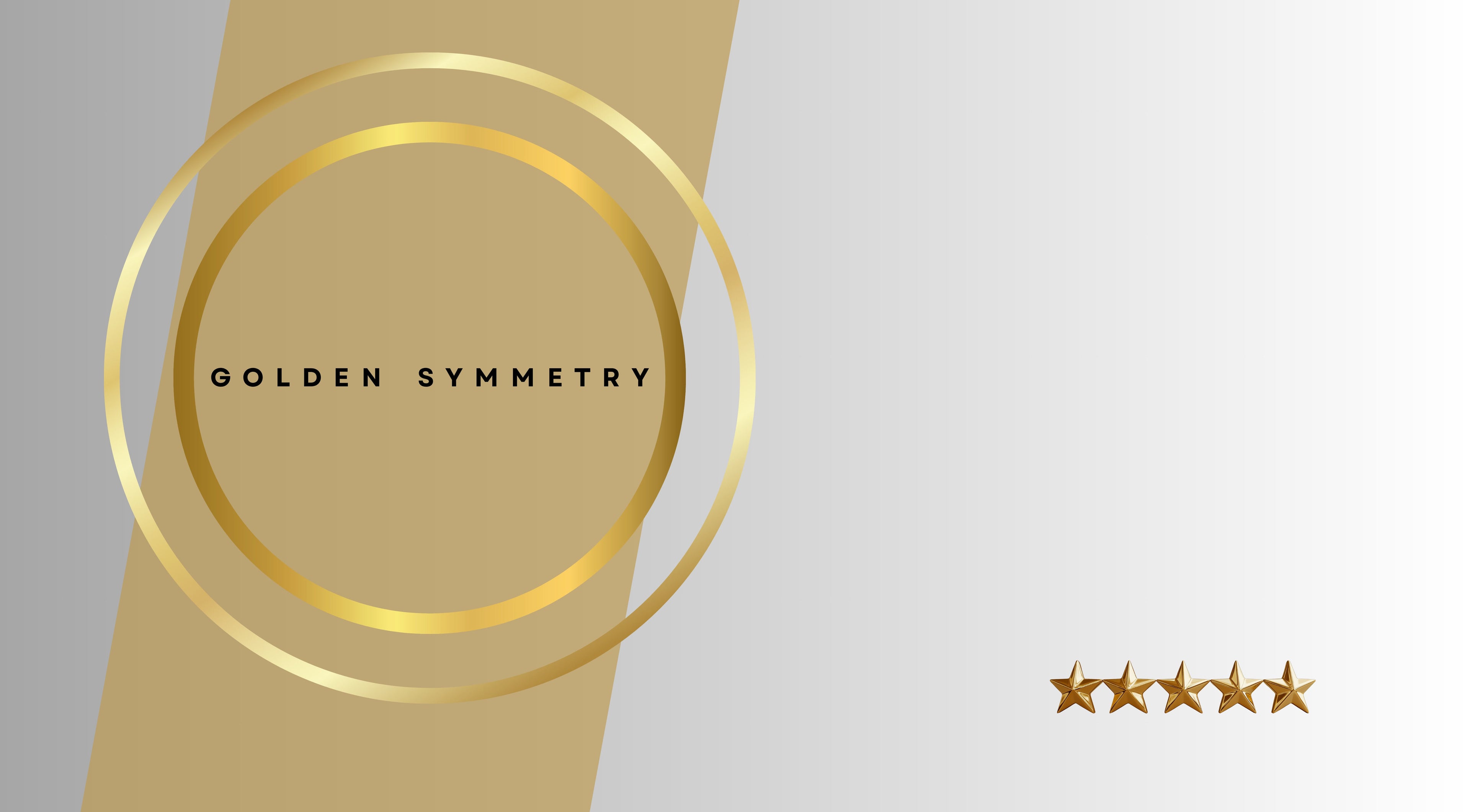 Sophisticated golden circles with five stars from Maria Golden Symmetry in Ajax, Ontario, CA.