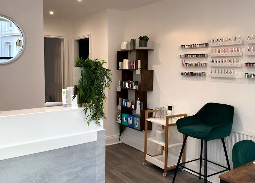 Reception area at The Lily Retreat Skin & Beauty Rooms in Peel, GB featuring a stylish, welcoming decor.