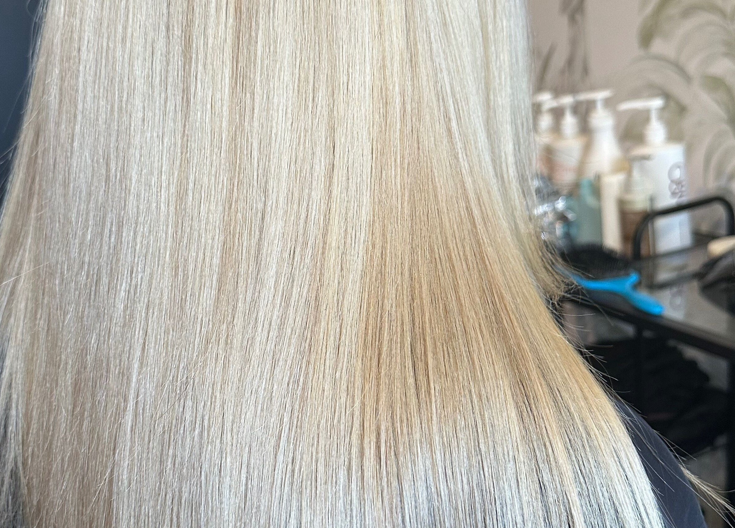 Sleek blonde hair transformation at HÉLI Studio Helensvale, Helensvale, Queensland, AU.