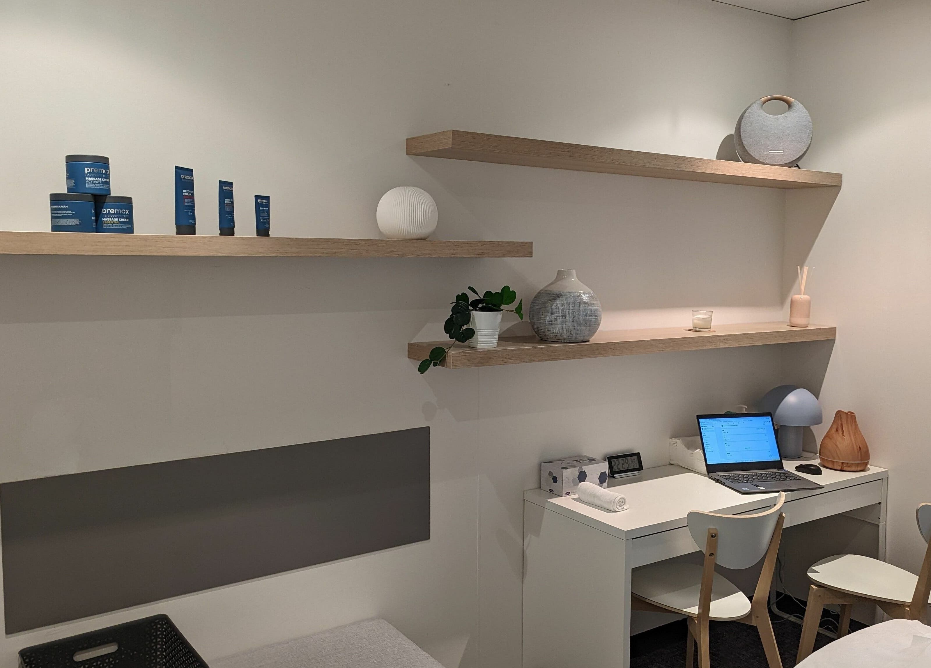 Modern treatment room at Living Acupuncture & Remedial Massage Subiaco, Subiaco, Western Australia, AU.