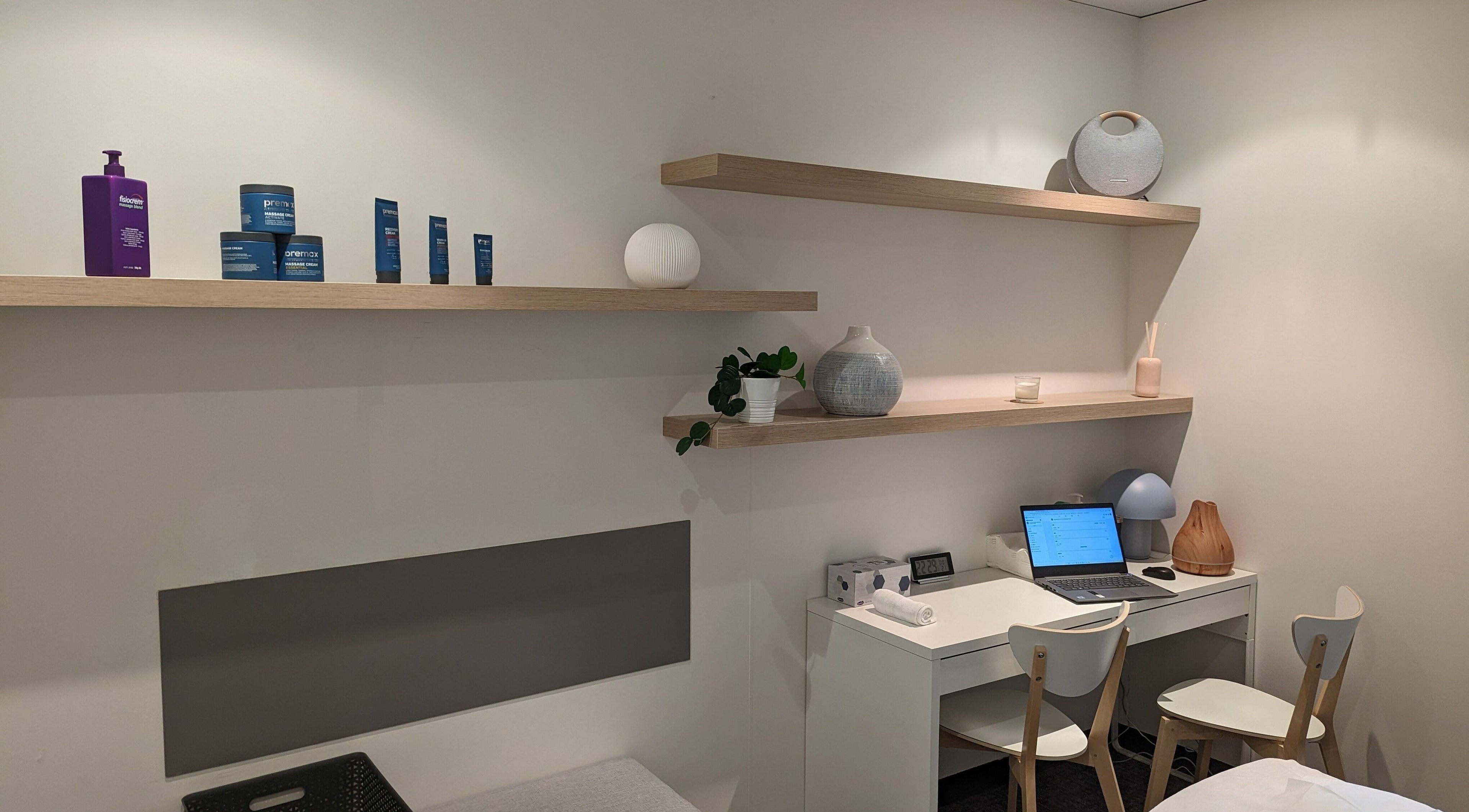 Modern treatment room at Living Acupuncture & Remedial Massage Subiaco, Subiaco, Western Australia, AU.