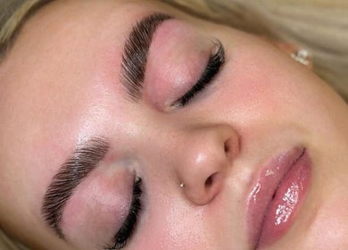 Perfectly styled eyelashes and brows at The Lash Link, Hazel Grove, England, GB.