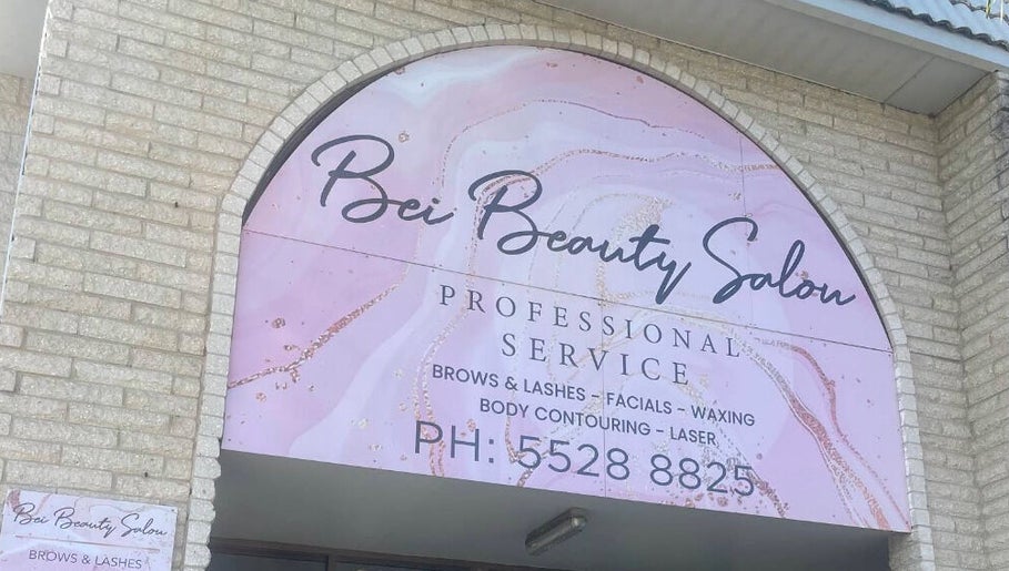 Front view of Bei Beauty Salon in Biggera Waters, Queensland, AU, showcasing its chic exterior signage.