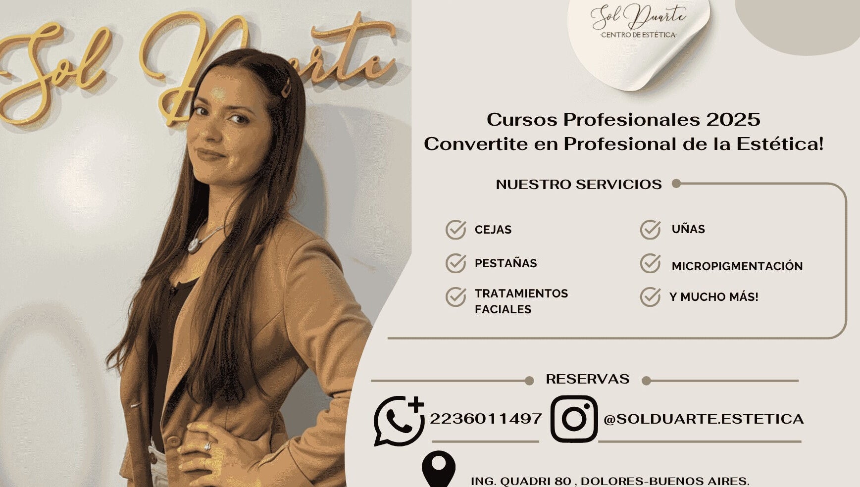 Profesional en Sol Duarte CENTRO DE ESTÉTICA en Dolores, Provincia De Buenos Aires, AR, ofreciendo servicios.