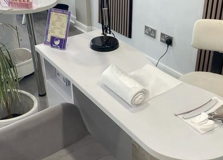 Stylish nail salon setup at House Of Serenity in Ferring, England, GB, showcasing modern elegance.