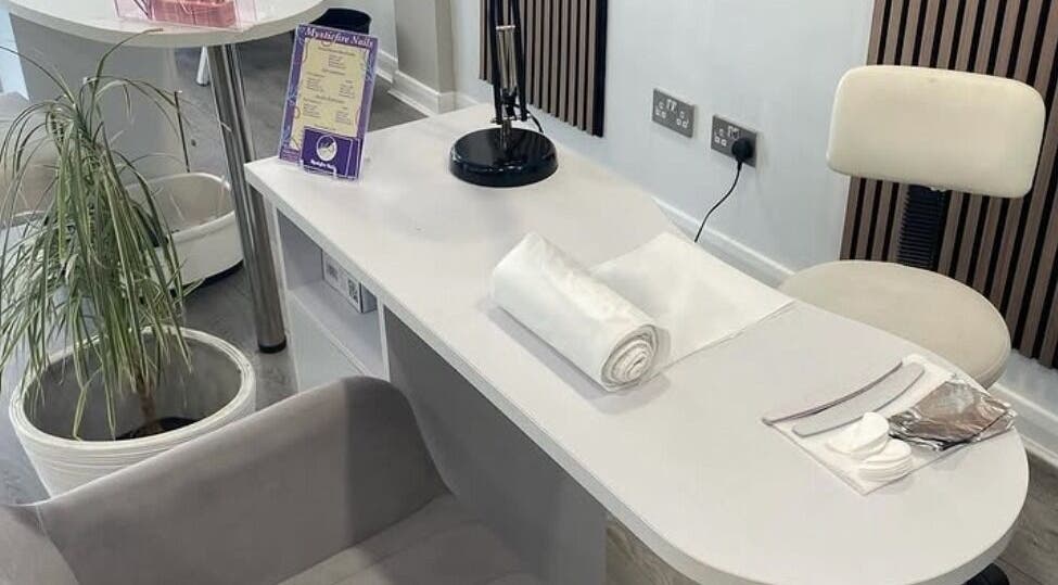 Stylish nail salon setup at House Of Serenity in Ferring, England, GB, showcasing modern elegance.