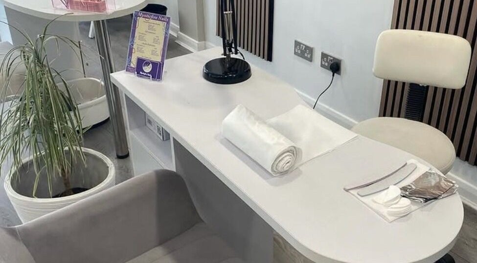 Stylish nail salon setup at House Of Serenity in Ferring, England, GB, showcasing modern elegance.