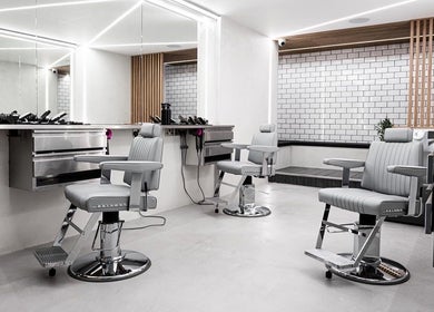 Modern salon interior at Move Salon Inchicore, Dublin, County Dublin, IE with sleek barber chairs and elegant design.