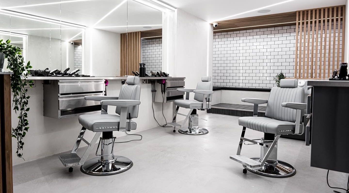 Modern salon interior at Move Salon Inchicore, Dublin, County Dublin, IE with sleek barber chairs and elegant design.
