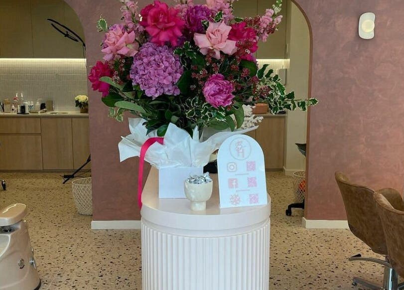 Elegant floral arrangement at Blushing on Hunter, Newcastle, New South Wales, AU beauty and wellness venue.