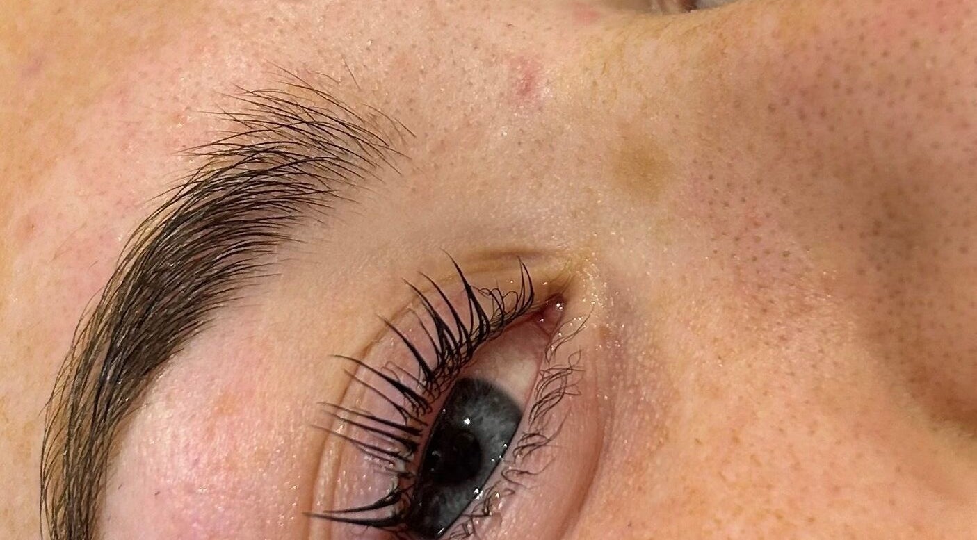 Close-up of a perfectly groomed eyebrow at Be Beautiful by Kasey, Contin, Scotland, GB.
