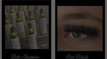Premium lash shampoo bottles and perfectly styled lashes at Lashes By Nyah, Rugby, England, GB.