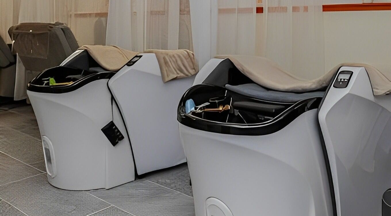 Luxurious treatment chairs at The Sense Head + Scalp Spa-South San Jose, San Jose, California, US.