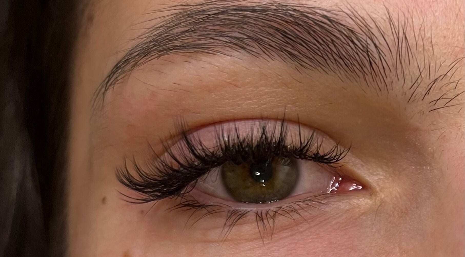 Close-up of enhanced lashes from Lash Lovin’ in London, England, GB showcasing beauty care.