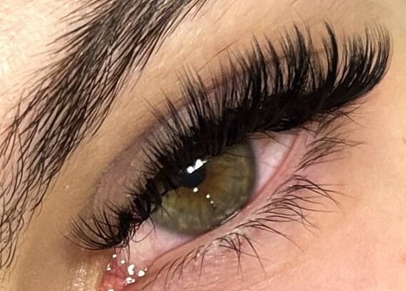 Close-up of lush eyelashes from Lash Lovin’, London, England, GB showcasing expert styling.