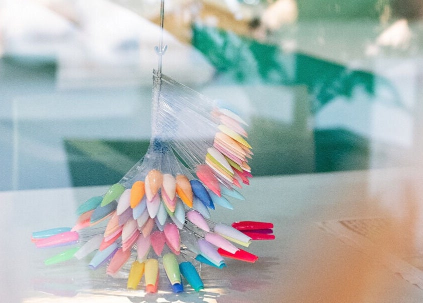 Vibrant nail color display at Lemon Berry Nail Bar, Randburg, Gauteng, ZA.