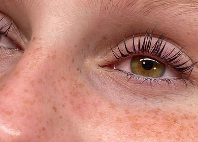 Close-up of beautifully enhanced lashes at Brow Obsession Specialist, Dee Why, New South Wales, AU.