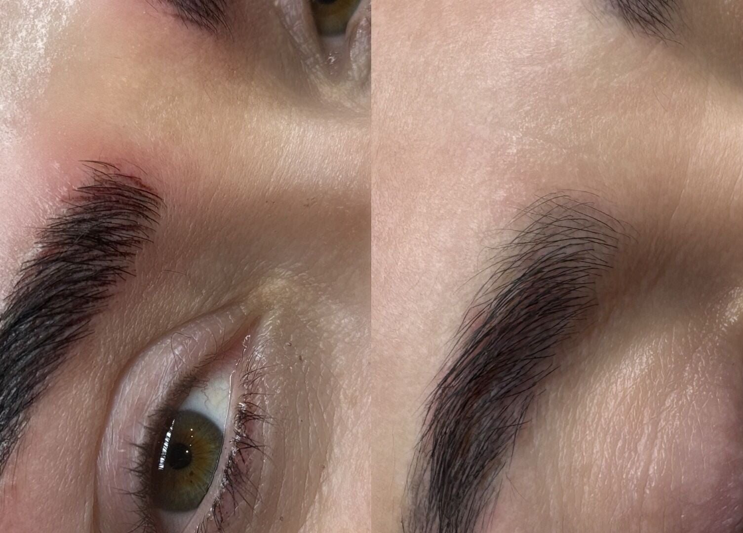 Before and after brow styling at Brow Obsession Specialist in Dee Why, New South Wales, AU.