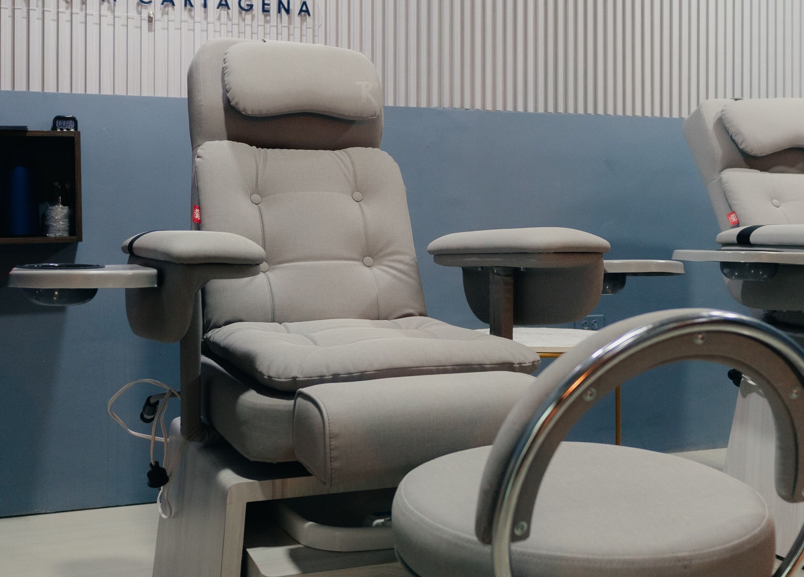 Luxury reclining chairs at Hom Spa Cartagena, offering ultimate relaxation in Cartagena, Bolívar, CO.