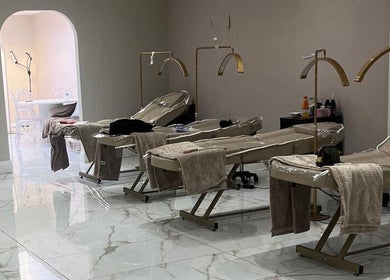 Spa treatment beds at By Cait, North Shields, England, GB, showcasing a serene and modern wellness space.