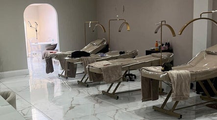Spa treatment beds at By Cait, North Shields, England, GB, showcasing a serene and modern wellness space.