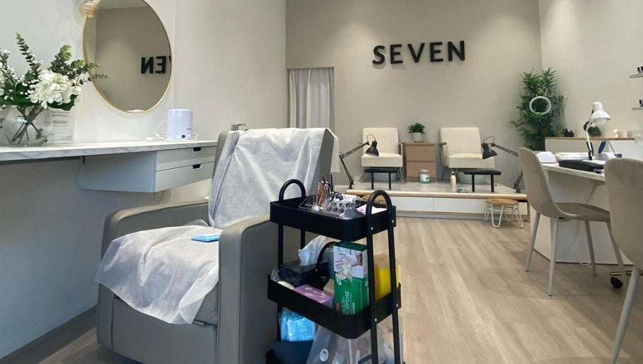 Modern salon interior at The Brow Design Co, Bentleigh East, Victoria, AU, showcasing elegant furniture and decor.