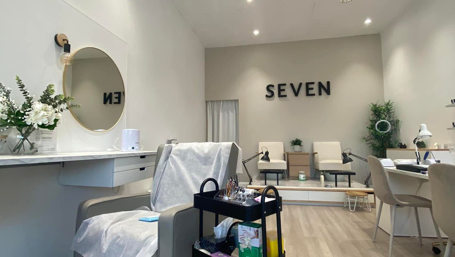 Elegant salon interior at The Brow Design Co, Bentleigh East, Victoria, AU featuring chic decor and plush seating.