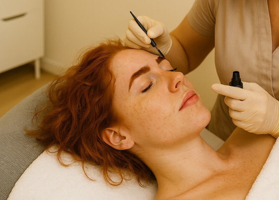 Expert applying eyebrow treatment at The Brow Design Co, Bentleigh East, Victoria, AU.