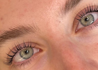 Perfectly groomed eyelashes at Sage Beauty Bar, Abbotsford, British Columbia, CA.
