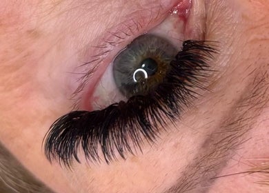 Close-up of eyelash extension at Sage Beauty Bar, Abbotsford, British Columbia, CA.