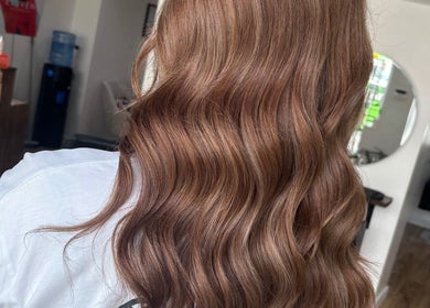 Flowing waves hairstyle at Caylee Heath Bridal Hair, Waterlooville, England, GB.