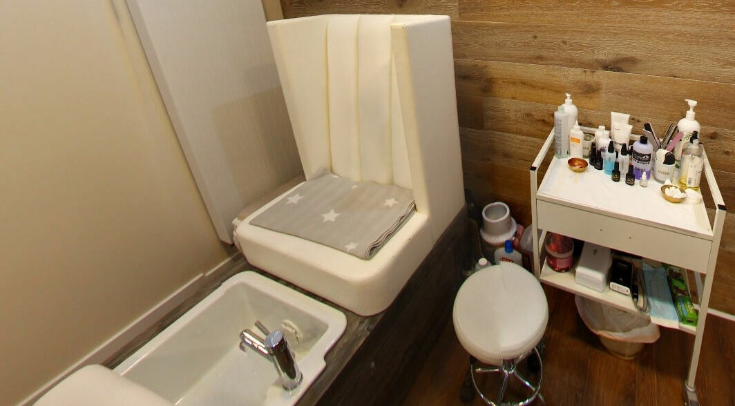 Relaxing pedicure area at All About You, Blairgowrie, Scotland, GB.