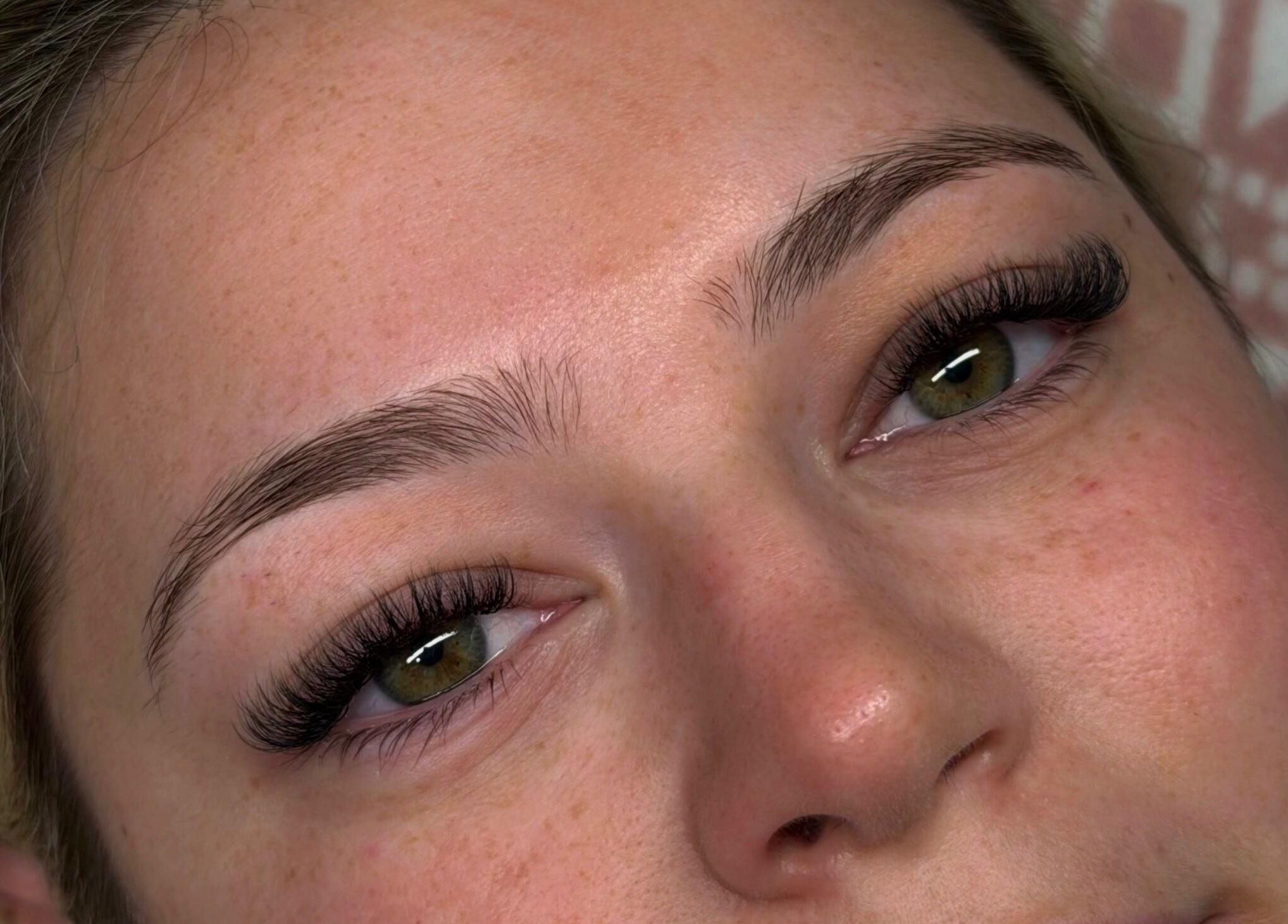 Close-up of elegant eyelash extensions at Aleighas Beauty, Guildford, England, GB.