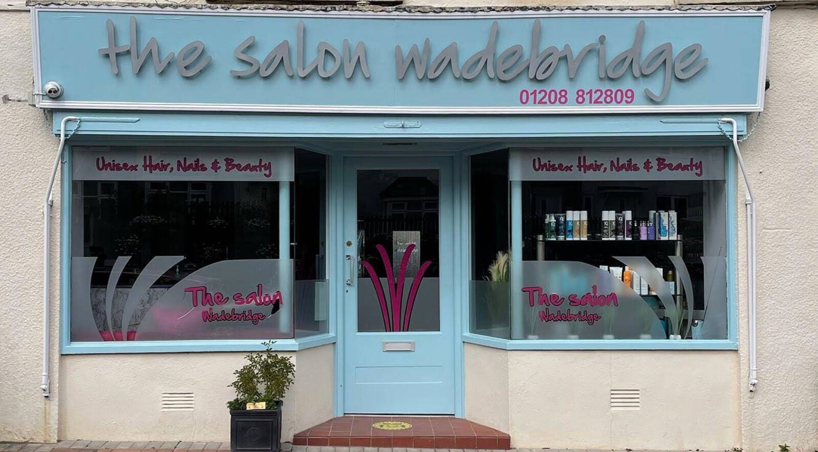 Front view of The Salon Wadebridge, featuring its stylish facade in Wadebridge, England, GB.