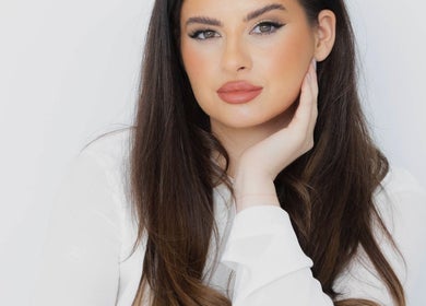 Close-up of a model with flawless makeup at NAILME STUDIO, Melbourne, Victoria, AU
