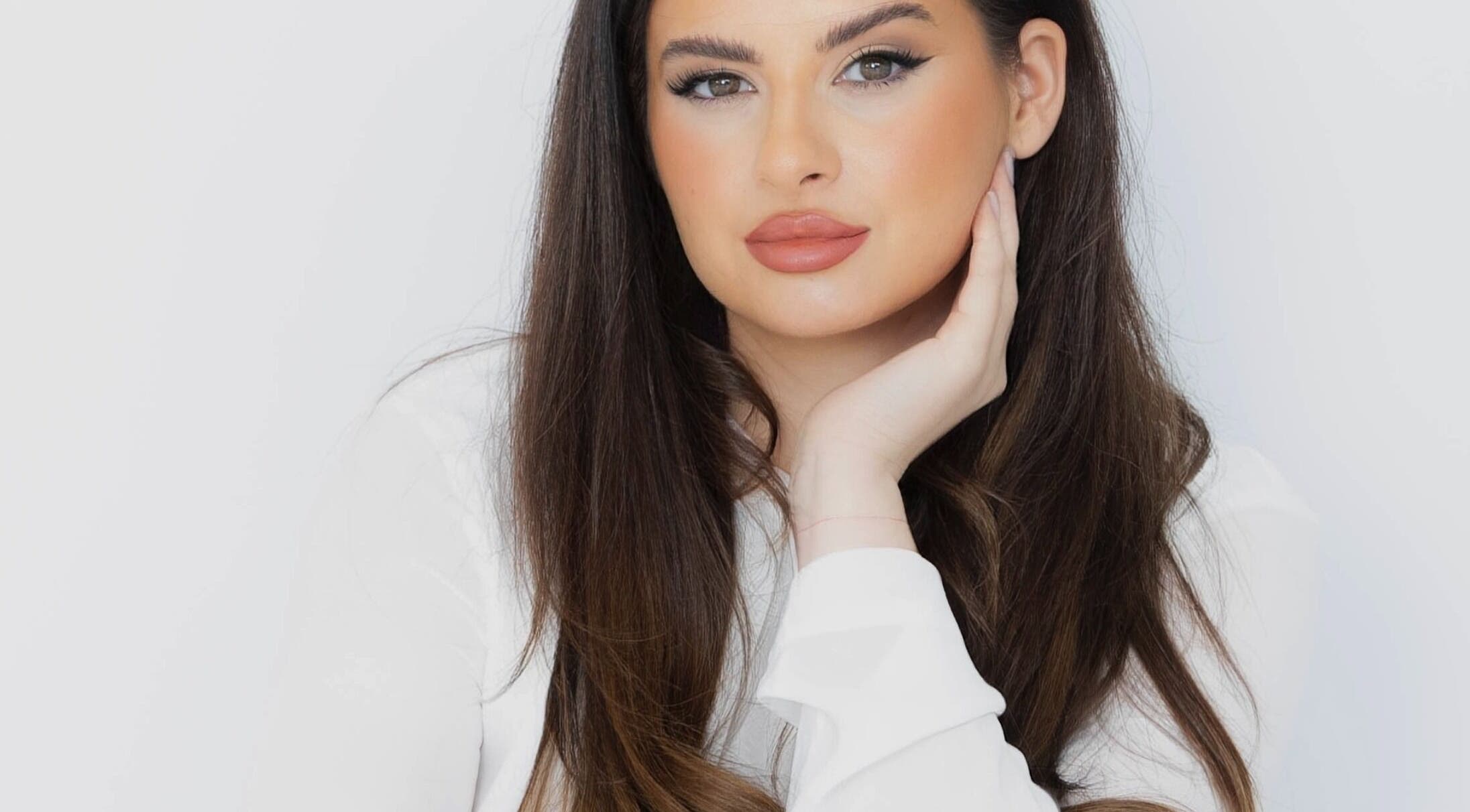 Close-up of a model with flawless makeup at NAILME STUDIO, Melbourne, Victoria, AU