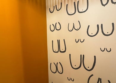 Artistic wall design at Sophie Knight Studio, Hereford, England, GB, showcasing unique line art.