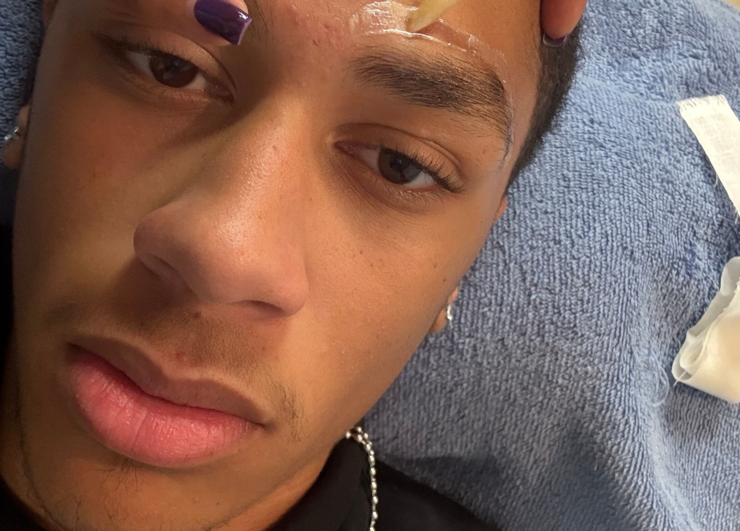 A professional eyebrow waxing session at Waxing by Keisha in Newport News, Virginia, US.