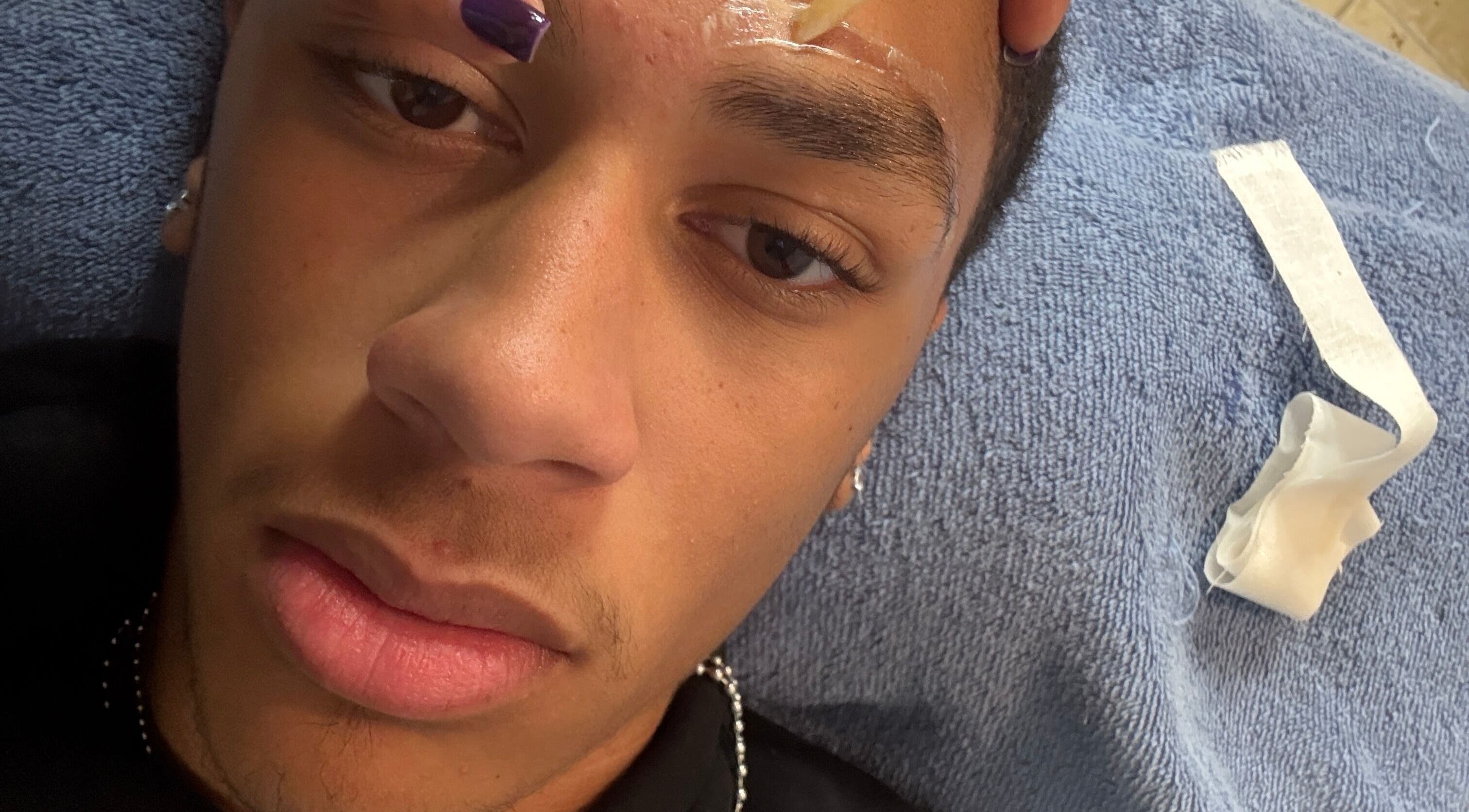 A professional eyebrow waxing session at Waxing by Keisha in Newport News, Virginia, US.