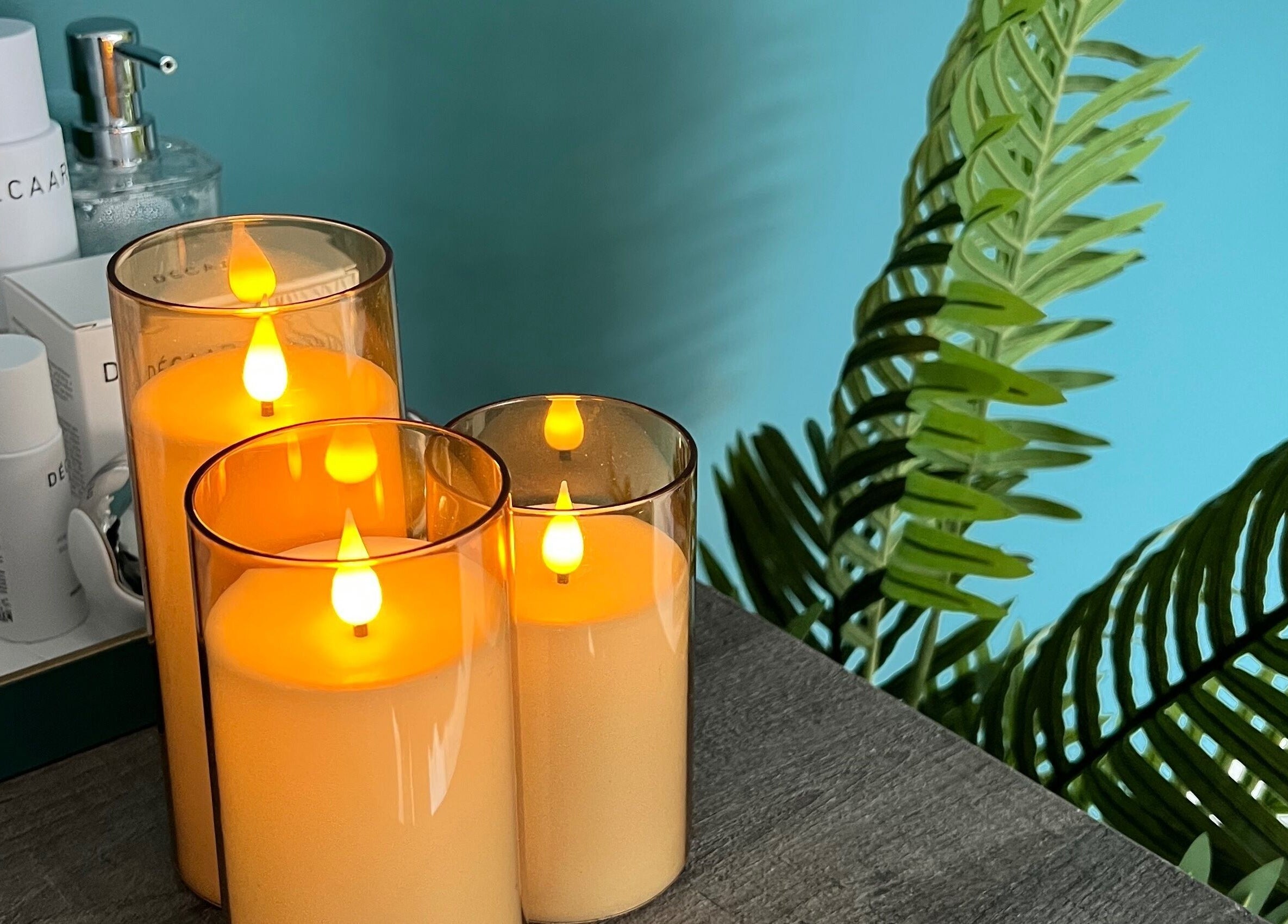 Relaxing candles and skincare at NR Derma Aesthetics, Bicester, England, GB. Perfect for a calming ambiance.