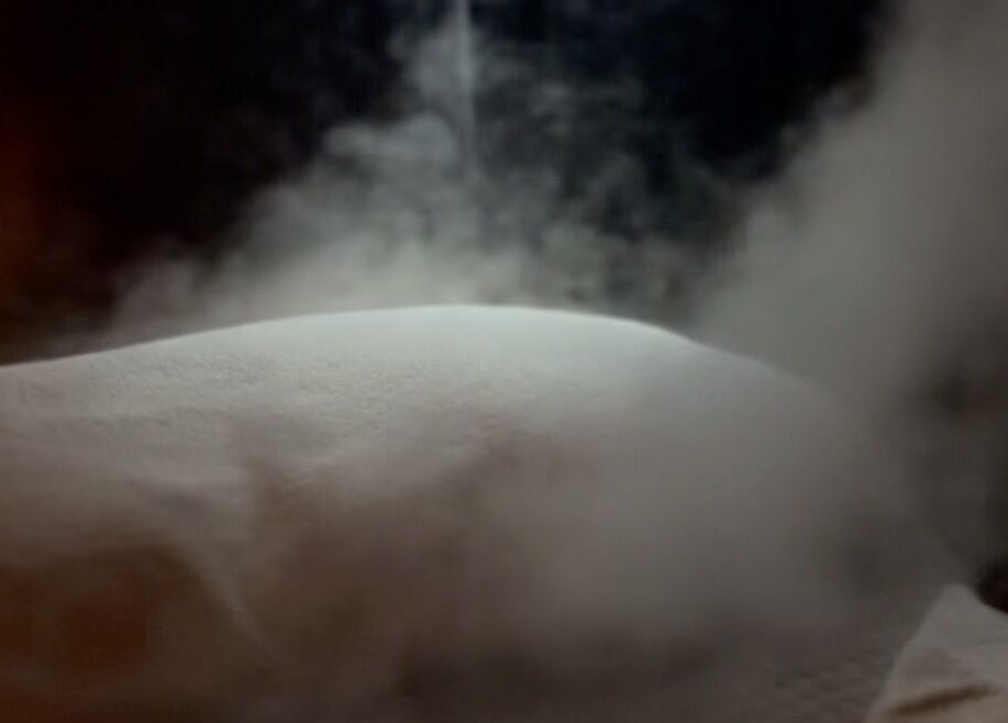 Inviting steam room at Face:it in Borve, Scotland, GB, offering a serene and relaxing atmosphere.